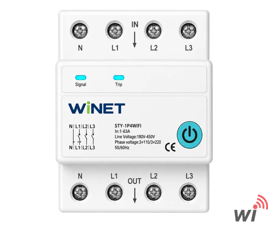 WINET WN-NL4PW WiFi Akıllı 3 Faz Rölesi