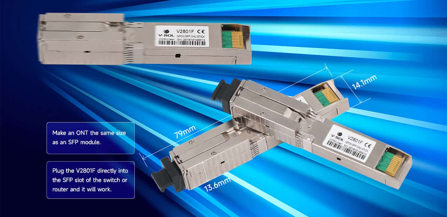 Ultra-compact XPON SFP ONU V2801F