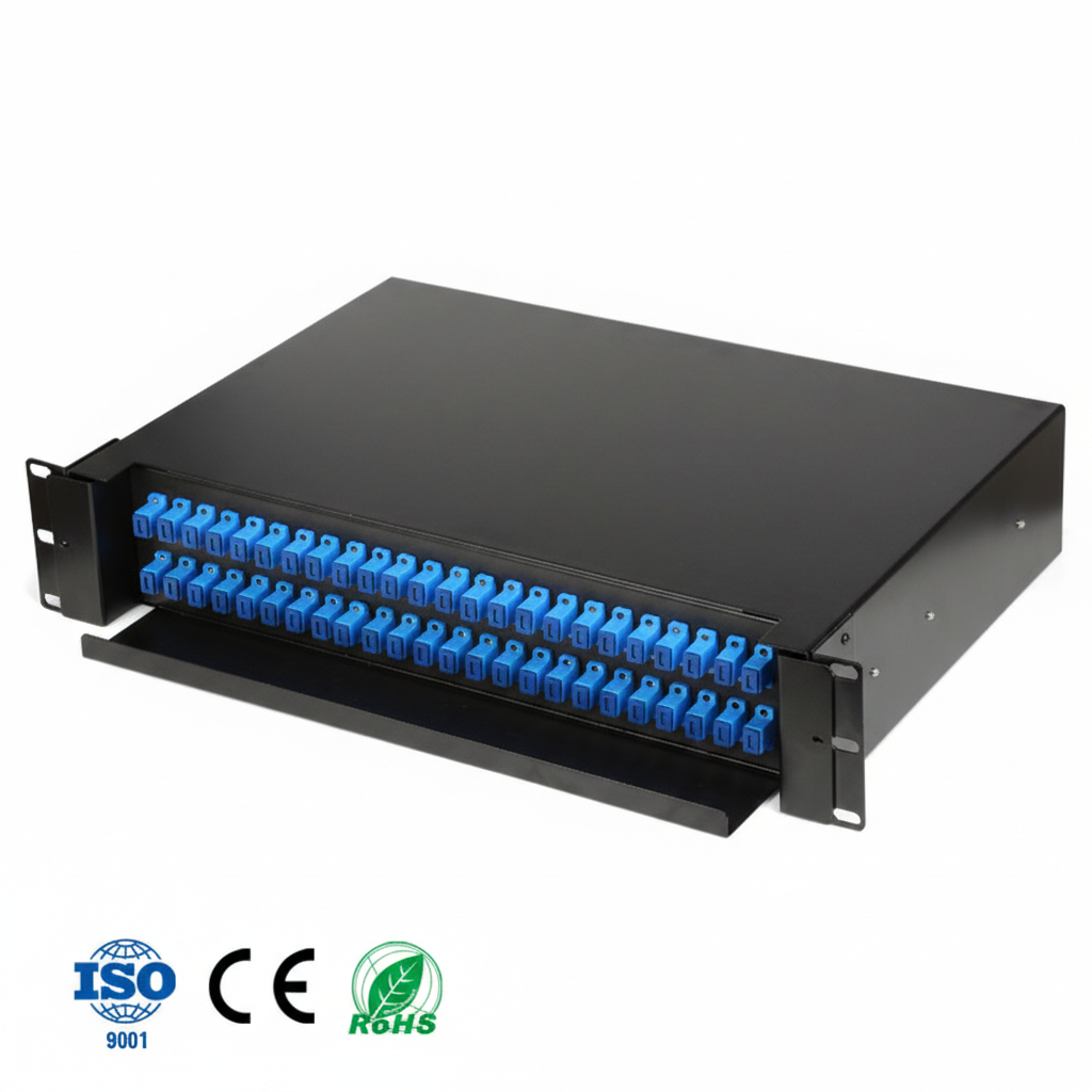 FBR-RACK-48-SC-UPC-FULL FIBER RACK TIPI 48 CORE SC UPC - 2 KASETLI ODF - HAZIR