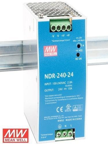 MW-NDR-240-24 MEANWELL NDR-240-24 MW 240W DIN RAY TEK ÇIK.(24V, 10A) 