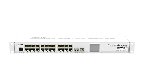 CRS226-24G-2S-PLUS-RM Cloud Router Switch 226-24G-2S+RM 24xGbit Lan, 1xSFP+ 10 Gbit Switch , LCD ,L5 Rack Mount