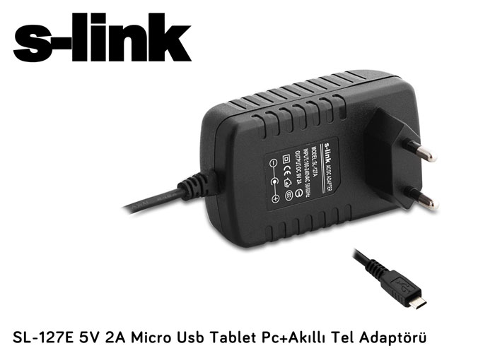 S-LINK-SL-127E S-Link SL-4127E 5V 2A TABLET ADAPTORU MINIUSB