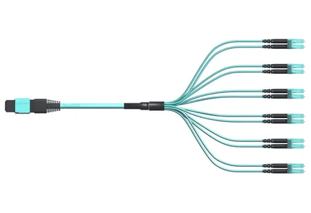 MPO(Female)-LC Base-12 Multi-Mod Fiber Patch Cord OM3 Polarite B 3 Metre