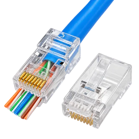 RJ-45 100 Lü Paket CAT-6 Konnektör Plastik
